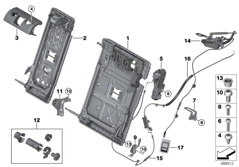 Diagram Seat, rear, seat frame for your 2014 BMW M6   