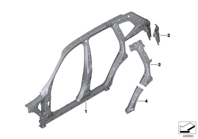 Diagram Side frame section, center for your 1988 BMW M6   