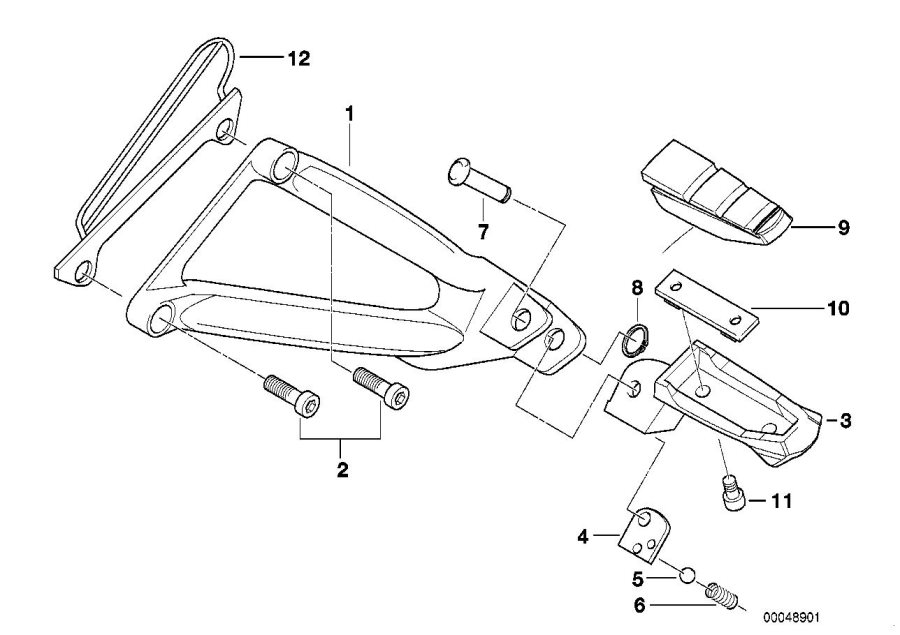 Diagram Footpeg PLATE/REAR footpeg for your 2004 BMW K1200LT   