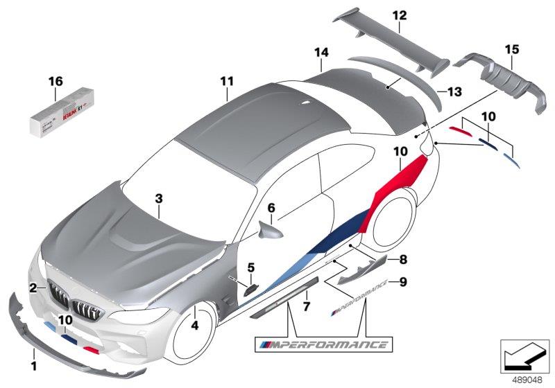 Diagram M Performance aerodynamics acc.parts for your 2020 BMW M2 Competition   