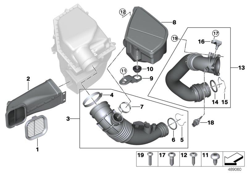 Diagram Air duct for your 2022 BMW 530iX Sedan  