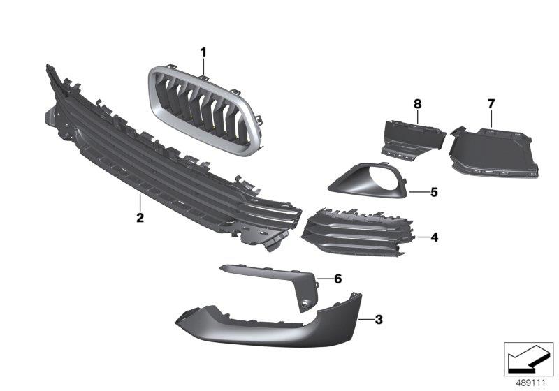 Diagram Trim, decor elements, front for your 2018 BMW X2 28i  