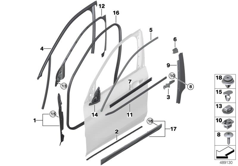 Diagram Trim and seals for door, front for your 2015 BMW M235i   