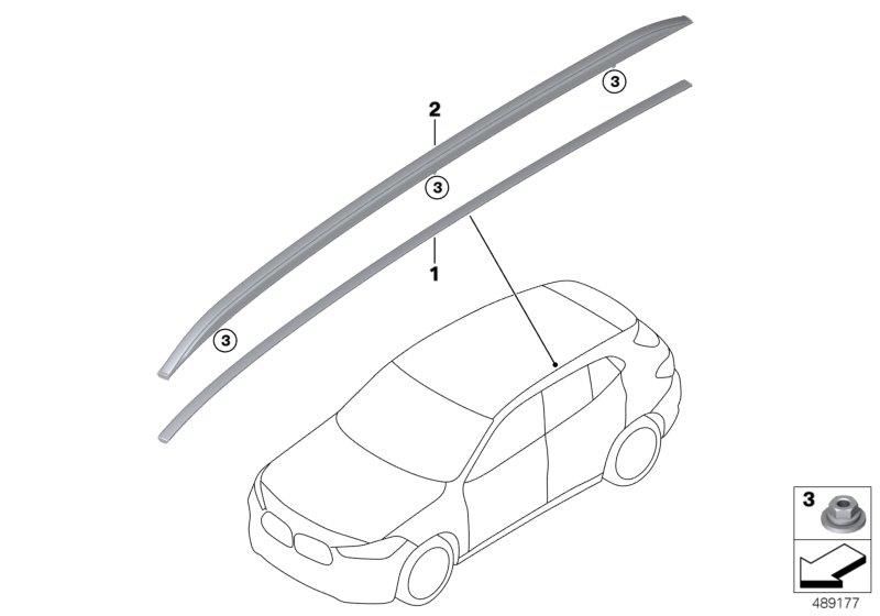Diagram Roof moulding/Roof rail for your BMW X2  