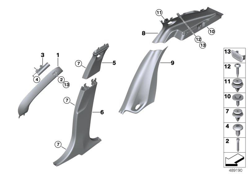 Diagram Trim panel A- / B- / C-Column for your 2018 BMW M6   