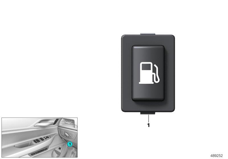 Diagram Switch for fuel cover lock for your BMW