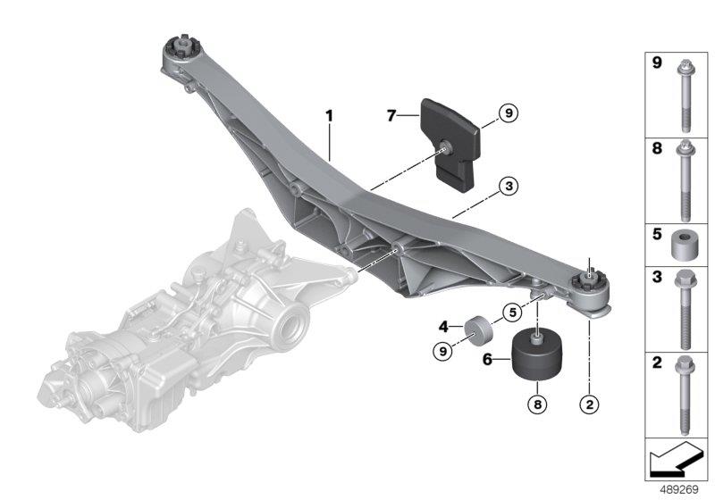 Diagram Cross member, rear differential for your MINI