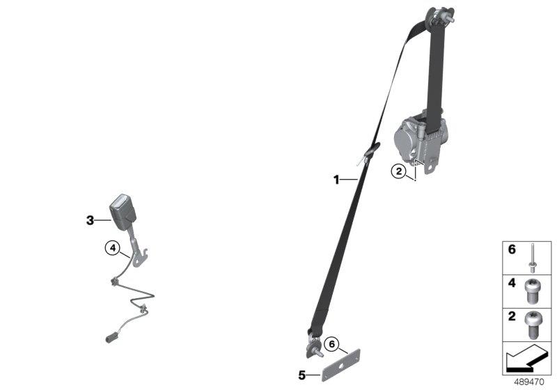 Diagram Safety belt for your 2018 BMW X2 28iX  