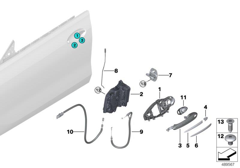 Diagram Locking system, door, front for your 2007 BMW M6   