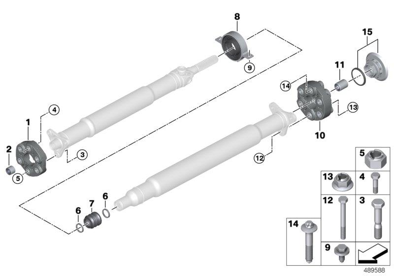 Diagram Drive shaft, single components, 4-wheel for your 2016 BMW 435i   