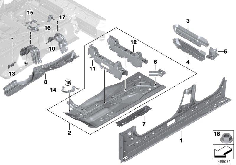 Diagram Floorpan assembly for your BMW