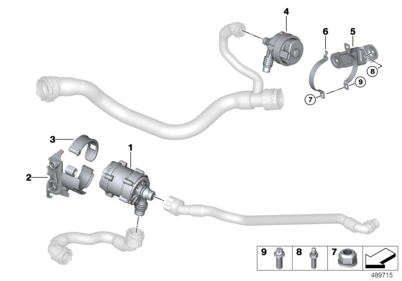 Diagram Electric water pump / mount for your BMW M6  