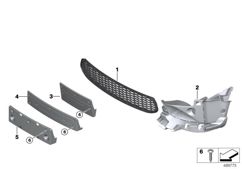 Diagram M trim decor elements, front for your 2012 BMW M6   