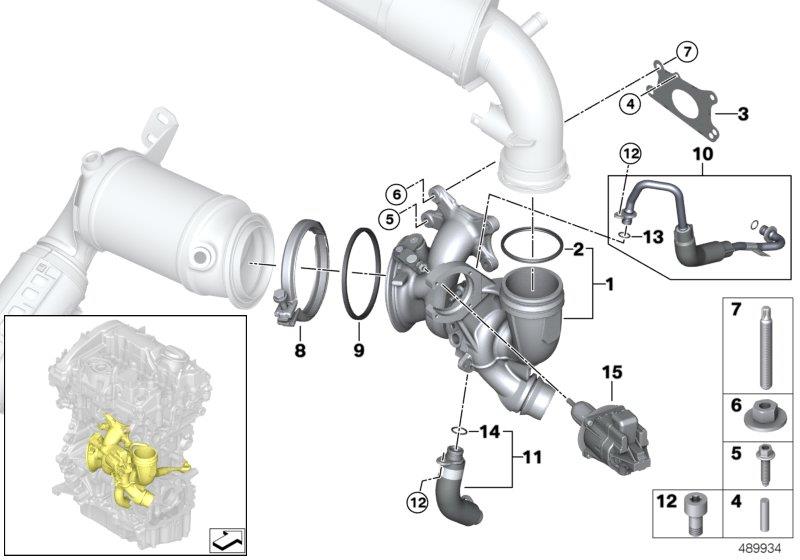 Diagram Exhaust turbocharger with lubrication for your MINI