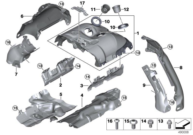 Diagram Exhaust turbocharger heat shield for your 2008 BMW M6   