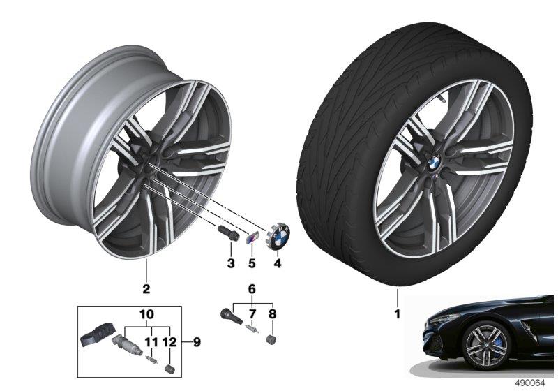 Diagram BMW LA wheel double spoke 727M - 19" for your BMW