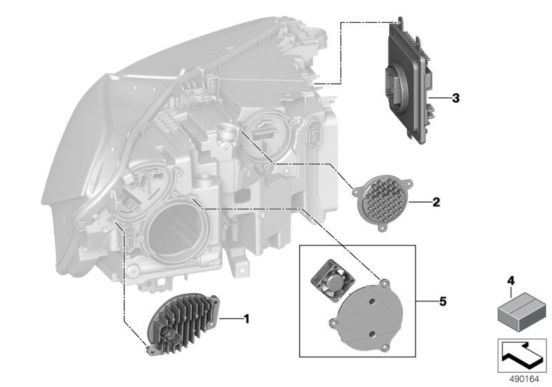 Diagram Single parts, headlight electronics for your 2016 BMW M6   