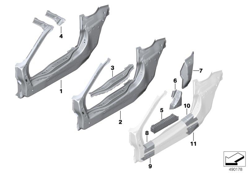 Diagram Body-side frame for your BMW M6  