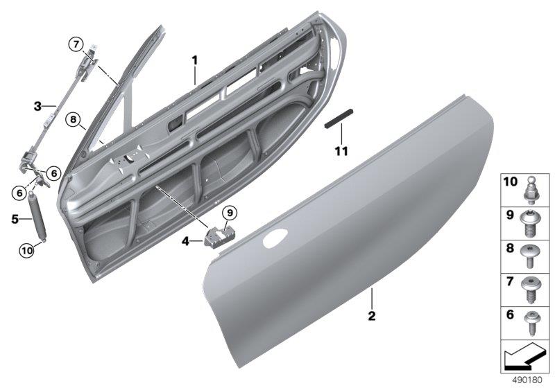 Diagram FRONT DOOR-HINGE/DOOR BRAKE for your BMW