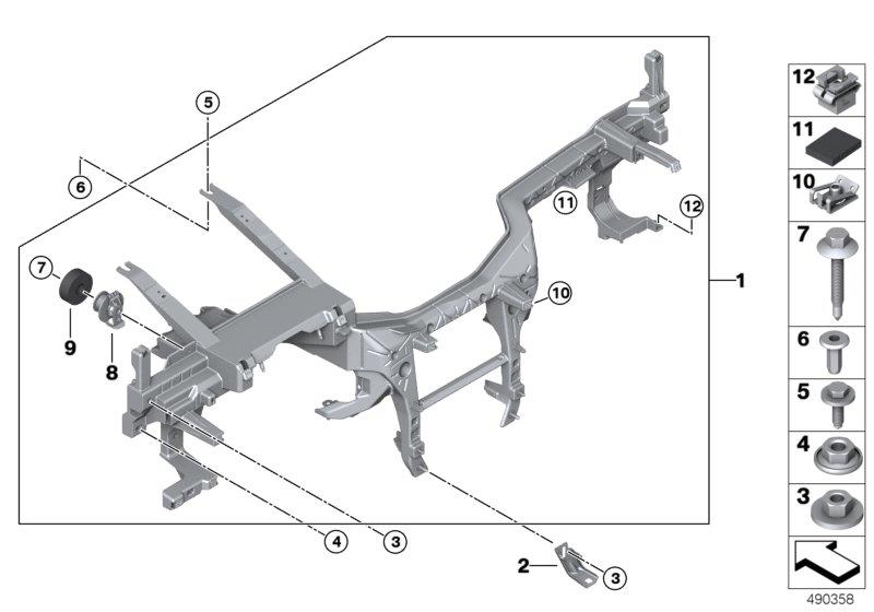 Diagram Carrier instrument panel for your BMW X6  