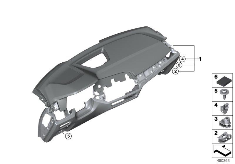 Diagram Trim panel dashboard for your BMW