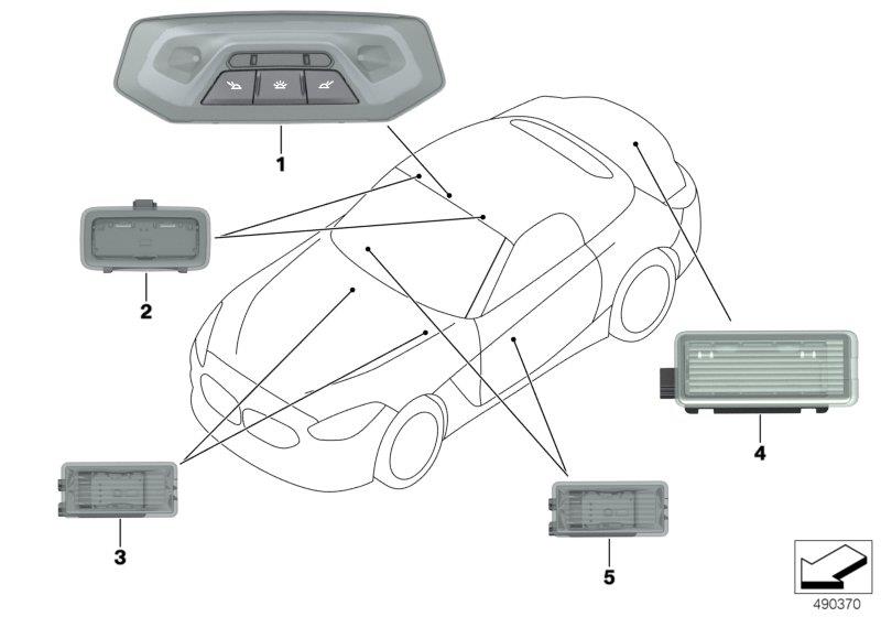 Diagram Various lamps for your BMW M6  