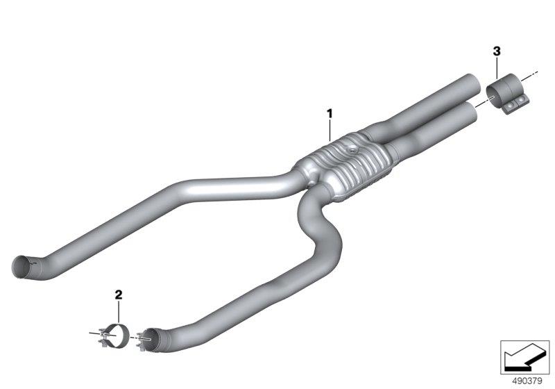 Diagram Exhaust system, front for your BMW