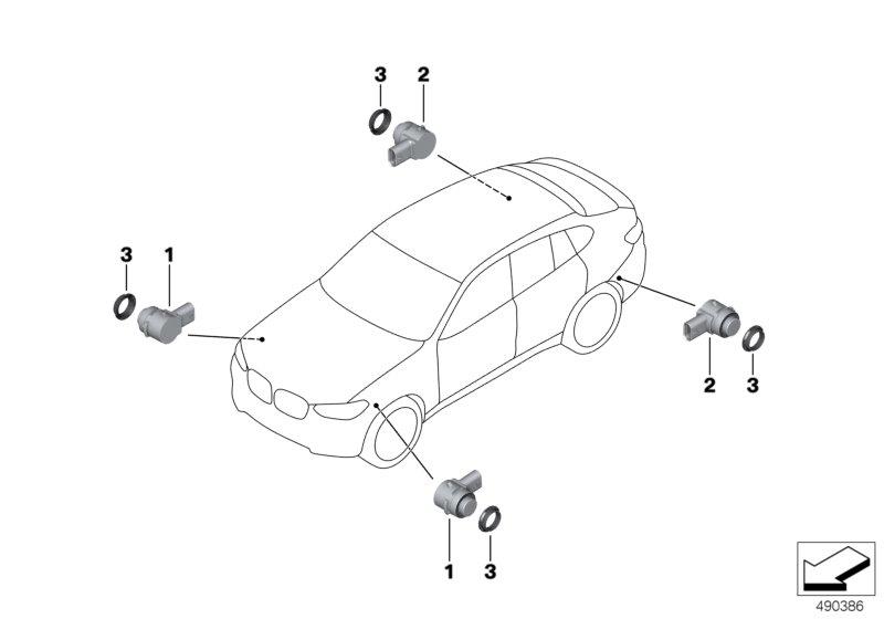 Diagram Parking Manoeuvre Assistant (PMA) for your 2010 BMW 323i   