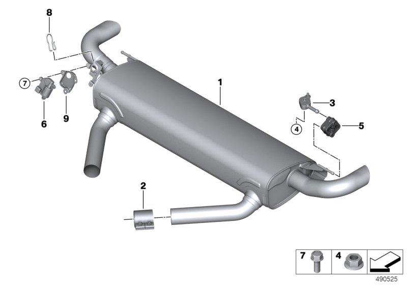 Diagram Exhaust system, rear for your 2016 BMW M6   