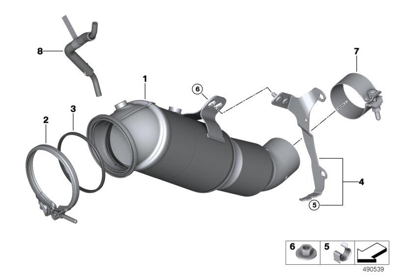 Diagram Engine-side catalytic converter for your 2017 BMW 540i   