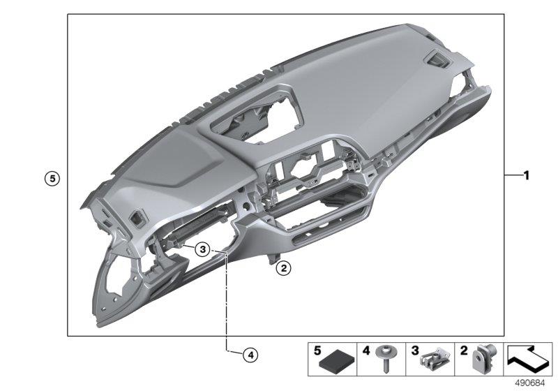 Diagram Trim panel dashboard for your BMW