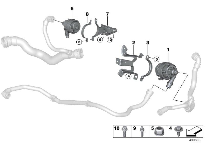 Diagram Electric water pump / mount for your 2018 BMW M6   