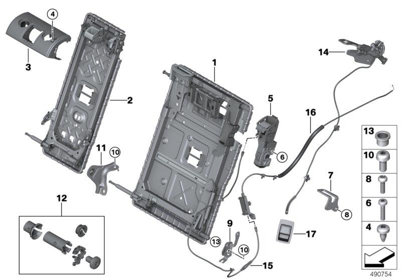 Diagram Seat, rear, seat frame for your 2014 BMW M6   