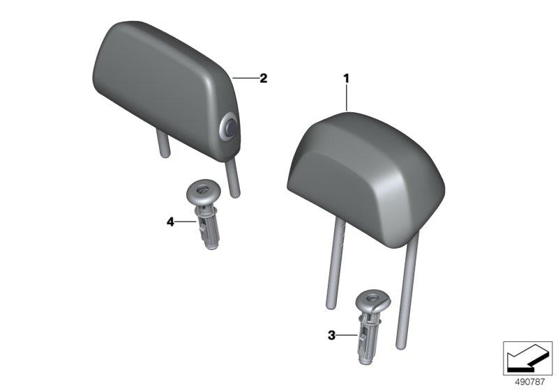 Diagram Rear seat head restraint for your BMW