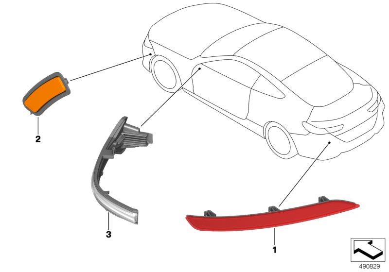 Diagram Reflectors / lights, outer for your 2006 BMW M6   