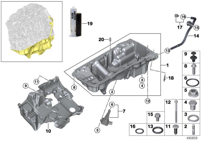 Diagram OIL PAN/OIL LEVEL INDICATOR for your 2013 BMW 750LiX   