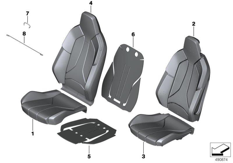 Diagram Seat, front, upholstery and cover for your 2023 BMW X3  30eX 