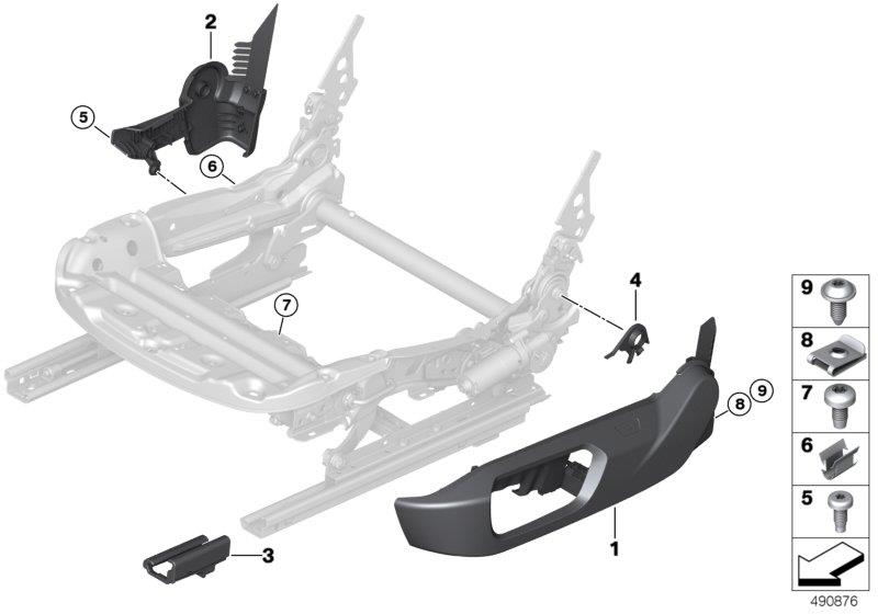 Diagram SEAT FRONT SEAT COVERINGS for your BMW M6  