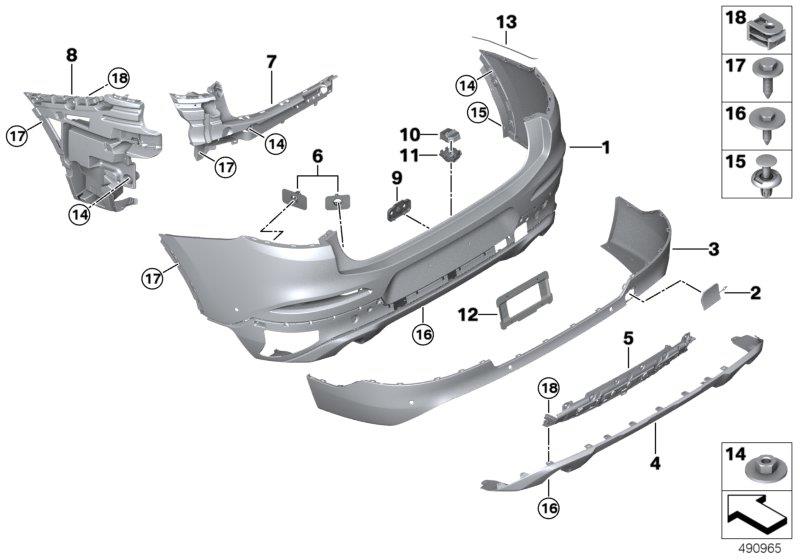 Diagram Trim cover, rear for your BMW X4  