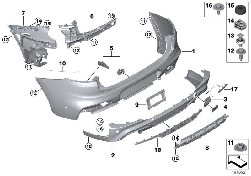 Diagram M Trim, rear for your BMW X4  