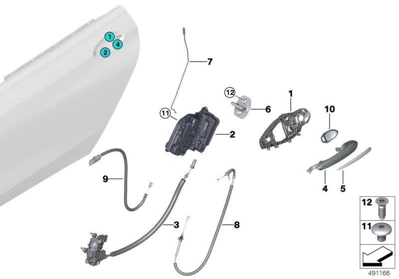 Diagram Closing system, door, rear for your BMW