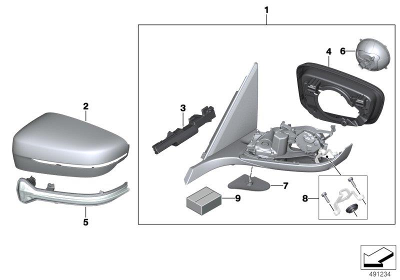 Diagram Exterior rear view mirror (S346A) for your BMW M6  