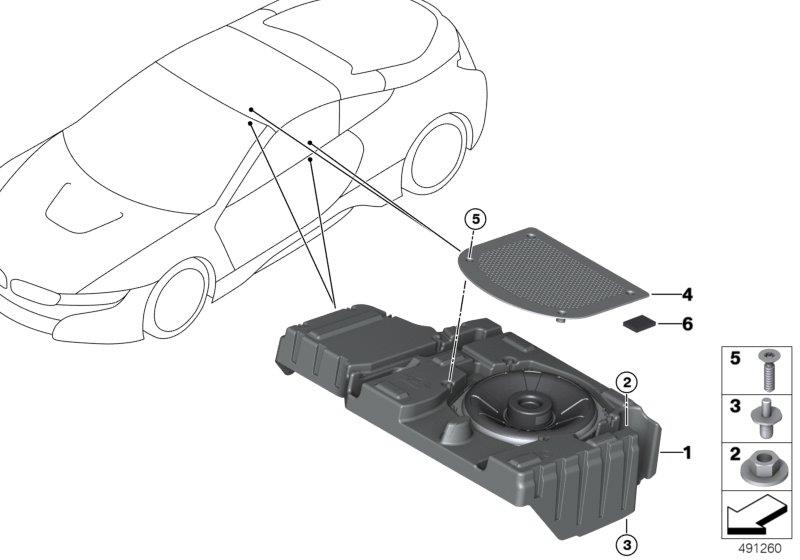 Diagram Components central bass for your 2018 BMW X2 28iX  