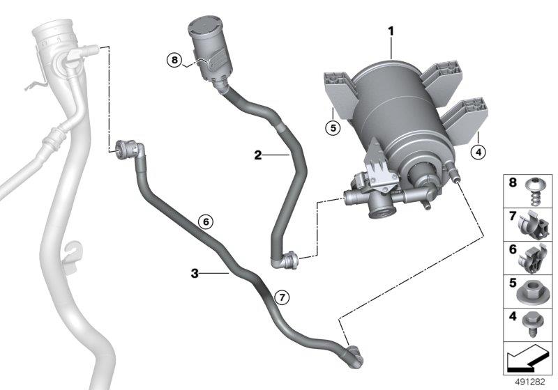 Diagram Activated Charcoal Filter/FUEL VENTILAT for your 2023 BMW i4  eDrive40 