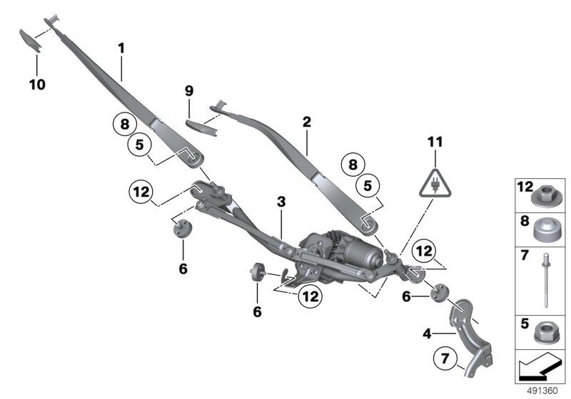 Diagram SINGLE WIPER PARTS for your 2018 BMW X2 28iX  