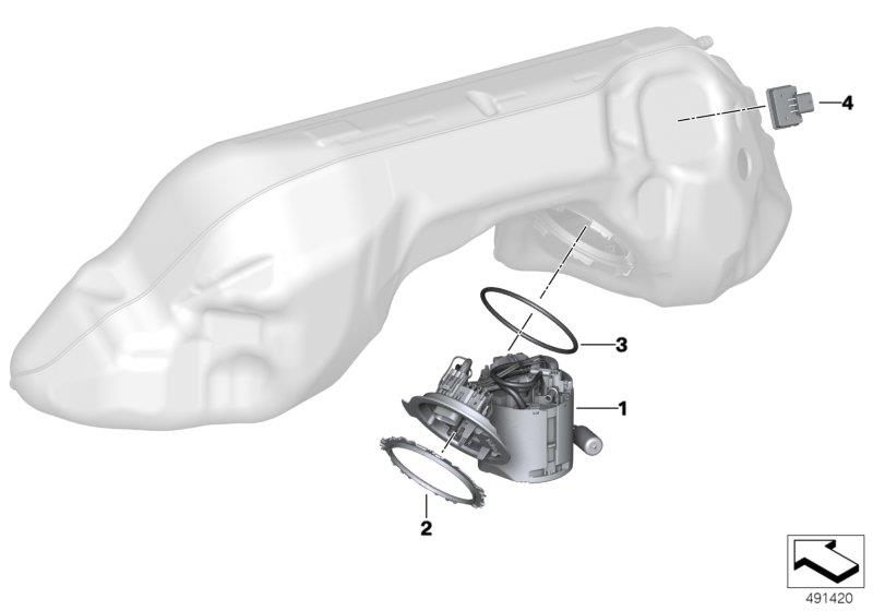 Diagram Fuel pump and fuel level sensor for your 2016 BMW 328d   