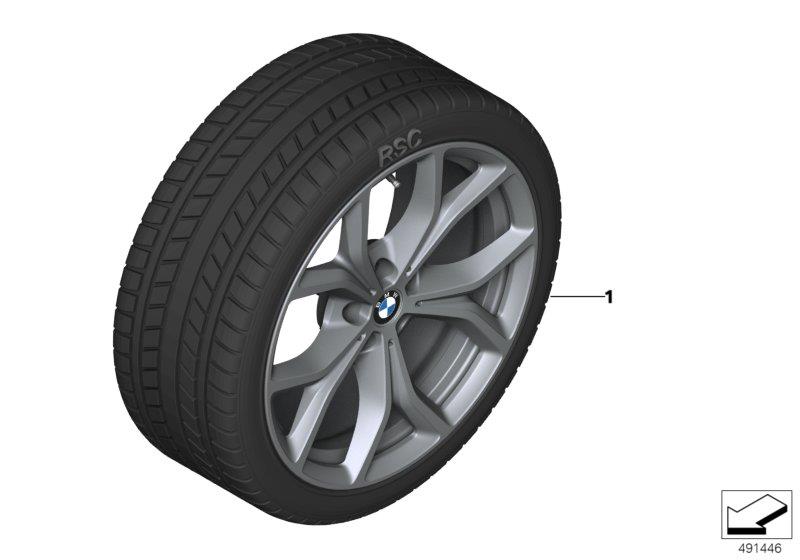 Diagram Winter wheel with tire V-spoke 735 - 19" for your BMW X5  