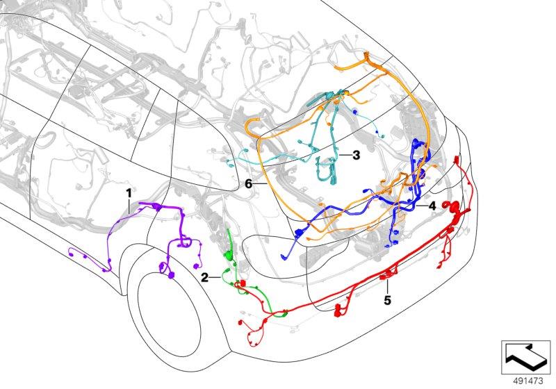 Diagram Rep.cable f.main wiring harness - rear for your BMW