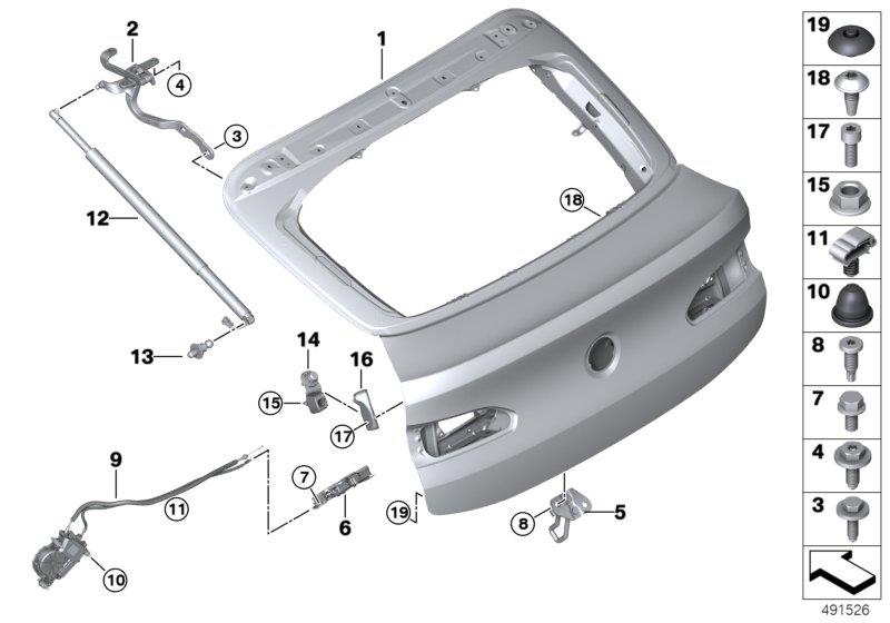 Diagram Trunk lid for your 1995 BMW