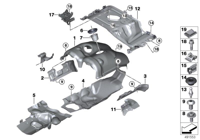 Diagram Exhaust turbocharger heat shield for your BMW X5  